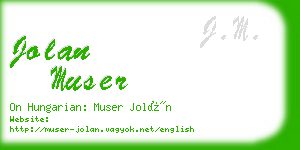 jolan muser business card